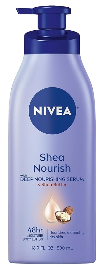 NIVEA Shea Nourish Body Lotion, Dry Skin Lotion with Shea Butter